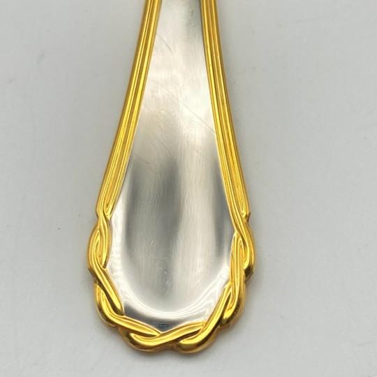 Yamazaki Tasha Gold Accent Stainless Flatware Hostess Set – Five Serving Pieces 1990's For Sale In Philadelphia - Image 6 of 18