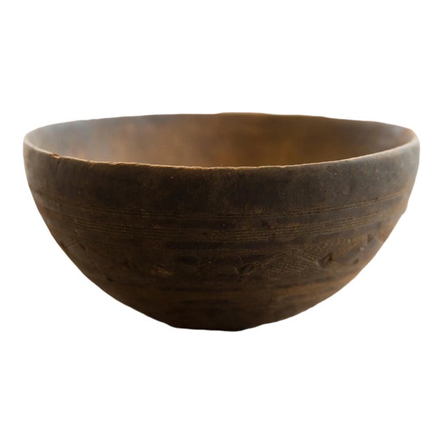 Vintage African Wooden Bowl For Sale