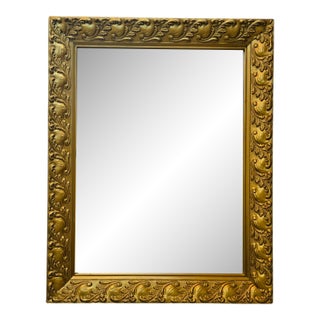 Vintage Ornate Gilded Wall Mirror – Classical Gold Frame – 29″ × 23″ For Sale
