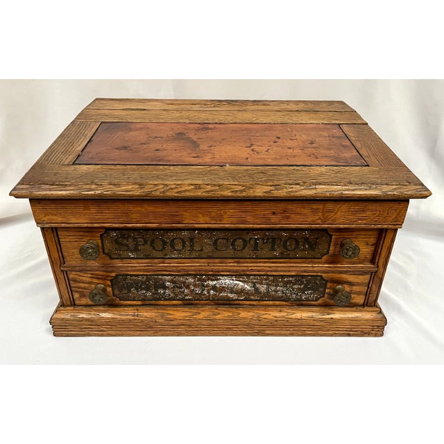 Early 1900s Clark's Oak Spool Cabinet For Sale In Dallas - Image 6 of 12
