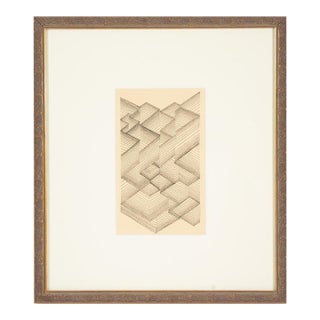 1966 Abstract Ink Drawing by William Itter For Sale