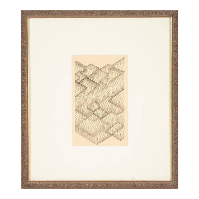 1966 Abstract Ink Drawing by William Itter For Sale