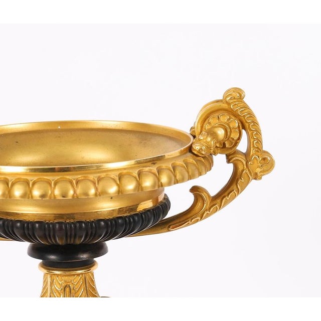 Gold Antique French Grand Tour Ormolu, Bronze and Marble Tazzas, 19th Century, Set of 2 For Sale - Image 8 of 16
