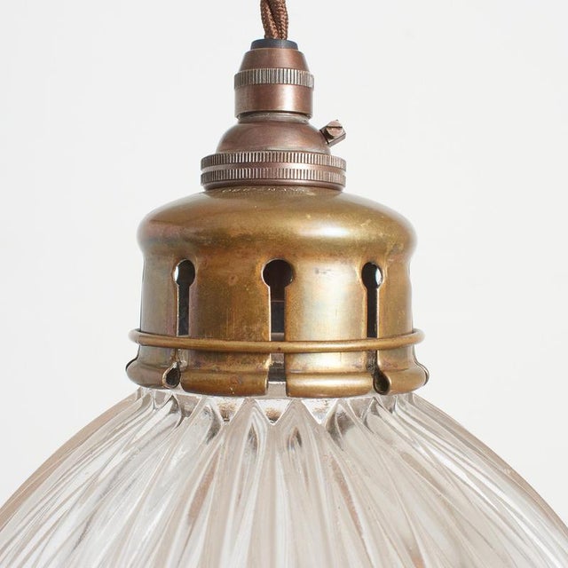 1940s Antique Reclaimed Glass Pendant Light from Holophane, 1940s For Sale - Image 5 of 7