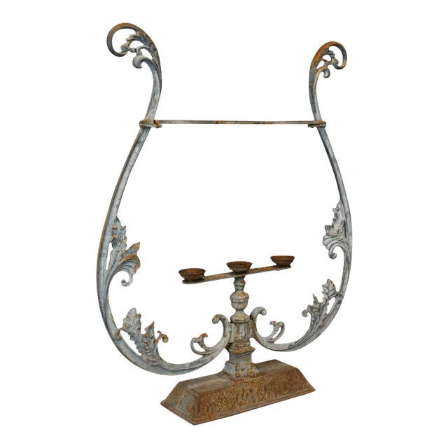 1950s Art Nouveau Cast Iron Outdoor Plant Stand French For Sale