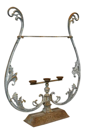 1950s Art Nouveau Cast Iron Outdoor Plant Stand French