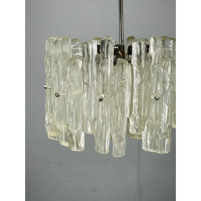 Austrian Textured Glass Pendant Light attributed to J.T. Kalmar, 1960s For Sale - Image 11 of 13
