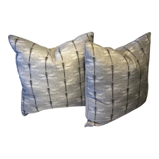 Dragonfly Pillows Made in Wales 20" X 20" - a Pair For Sale