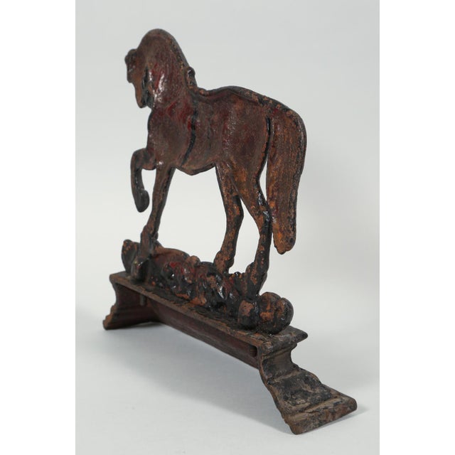 Late 19th Century Antique Victorian Arabian Horse Cast Iron Doorstop For Sale - Image 5 of 8