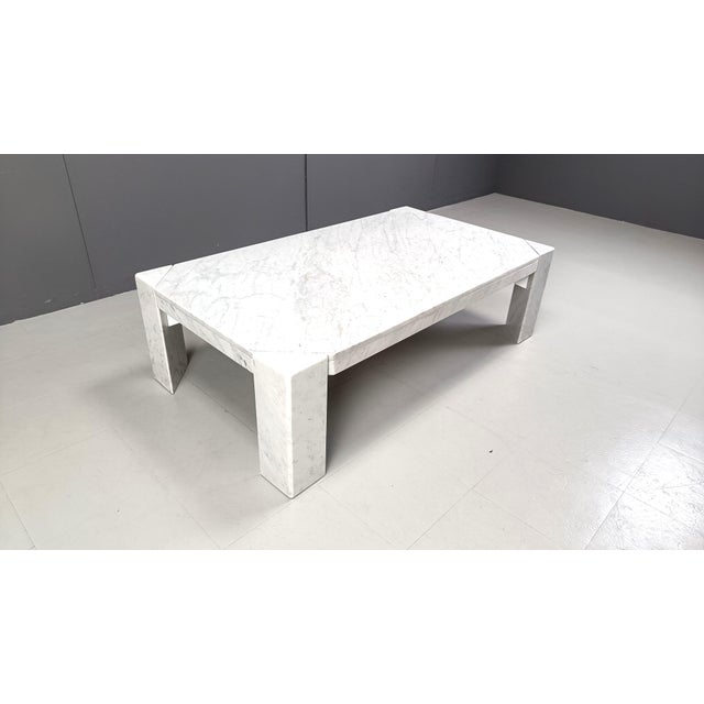 Gray Vintage Rectangular Marble Coffee Table, 1970s For Sale - Image 8 of 11