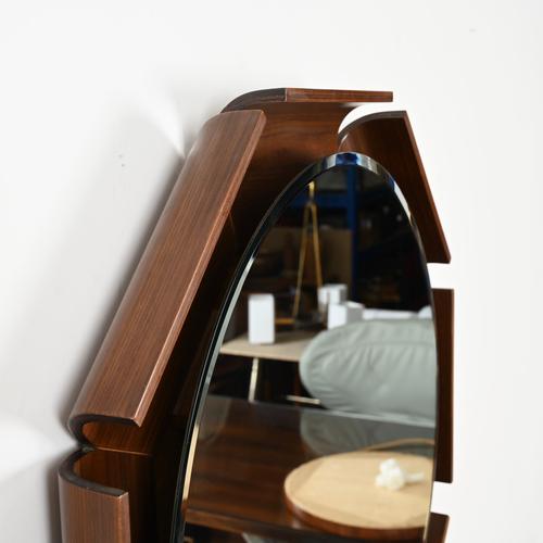 Italian Curved Teak Backlit Bevel Mirror by ISA Bergamo, 1968 For Sale - Image 12 of 14