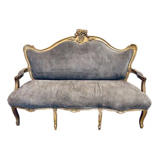 19th Century Italian Louis XV Rococo Style Salon Sofa For Sale
