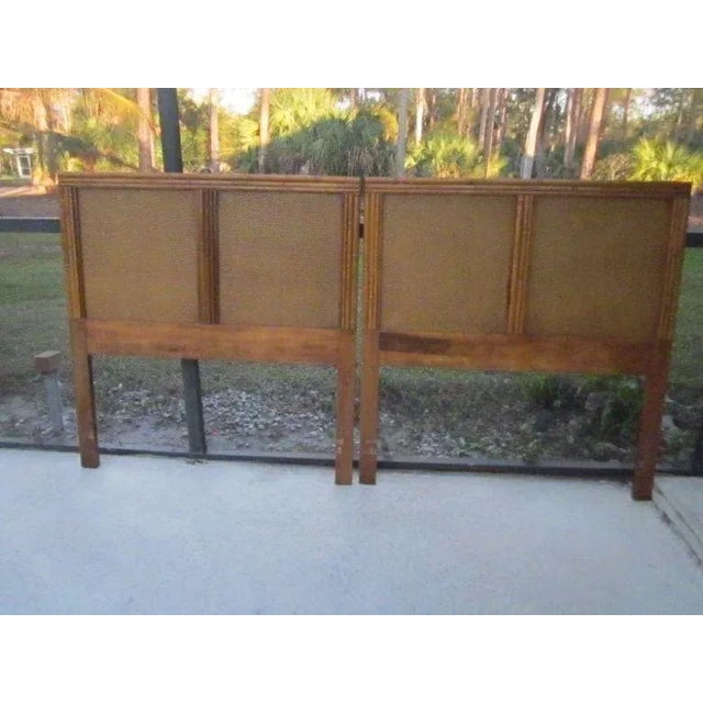 Mid-Century Modern 1980s Hollywood Regency Set of Two Twin Headboards in Honey Color For Sale - Image 3 of 13