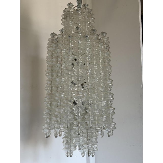 Chandelier with Murano Glass Pendants from Salviati, 1970 For Sale - Image 3 of 11