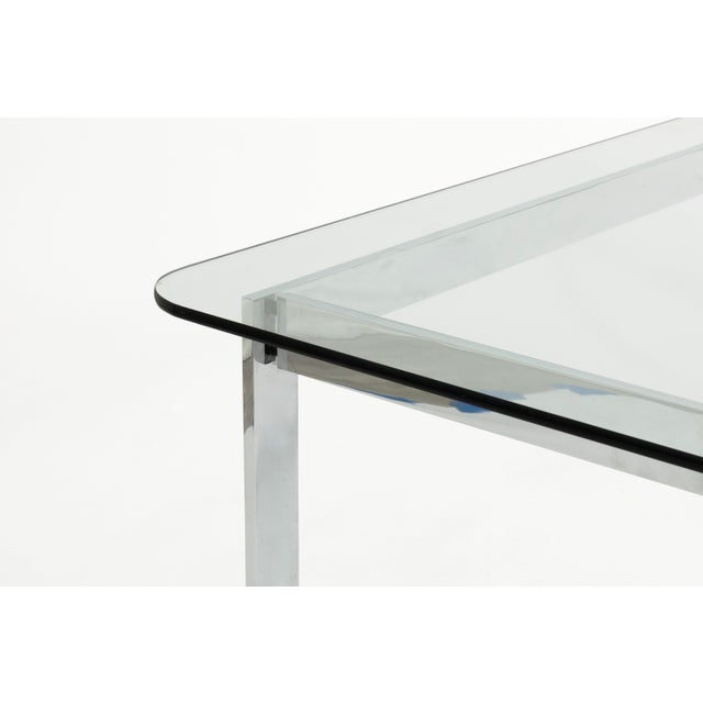 Modern Polished Chrome and Glass Square Coffee Table For Sale - Image 4 of 5