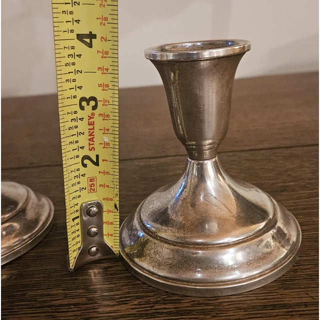 A Pair of Vintage Towle Candlesticks For Sale - Image 12 of 13