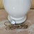 Vintage Cream Ceramic Urn Table Lamp With Brass Accents & Shade - Hollywood Regency For Sale - Image 9 of 18