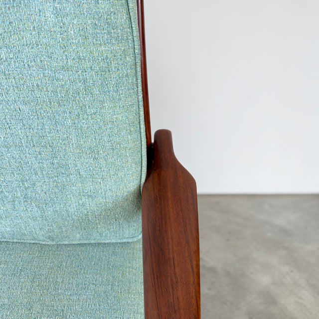 Green Ib Kofod-Larsen Teak Reclining Lounge Chair & Ottoman for Selig For Sale - Image 8 of 17