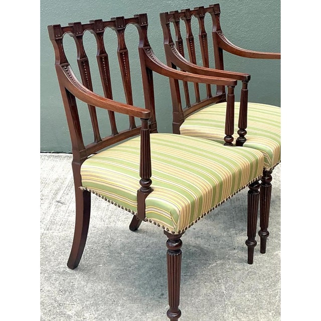 Wood Vintage Carved Wood Chippendale Armchairs - Pair For Sale - Image 7 of 12
