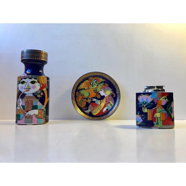 Artist Line Porcelain Set by Bjørn Wiinblad for Rosenthal, 1970s, Set of 3 For Sale - Image 10 of 10