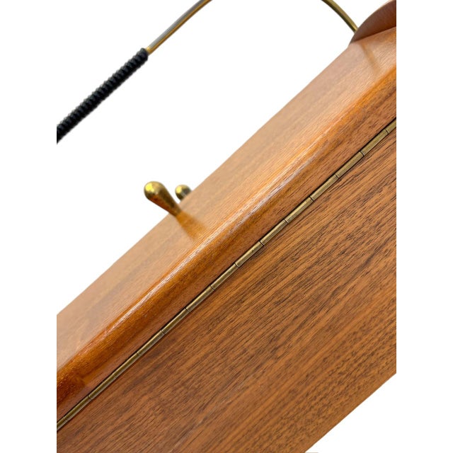 Mid-Century Teak Wood Sewing Storage Box, 1960s For Sale - Image 4 of 11