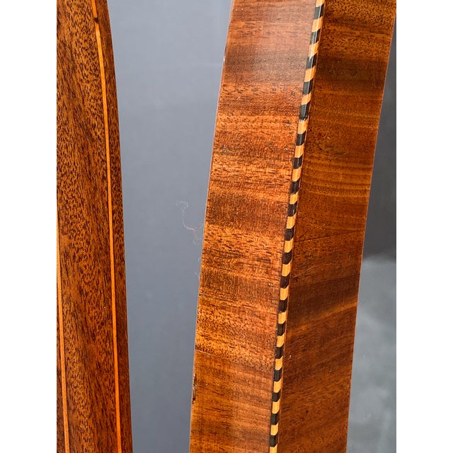 English Cheval or Dressing Mirror of Inlaid Mahogany in the Queen Anne Style For Sale In Austin - Image 6 of 10