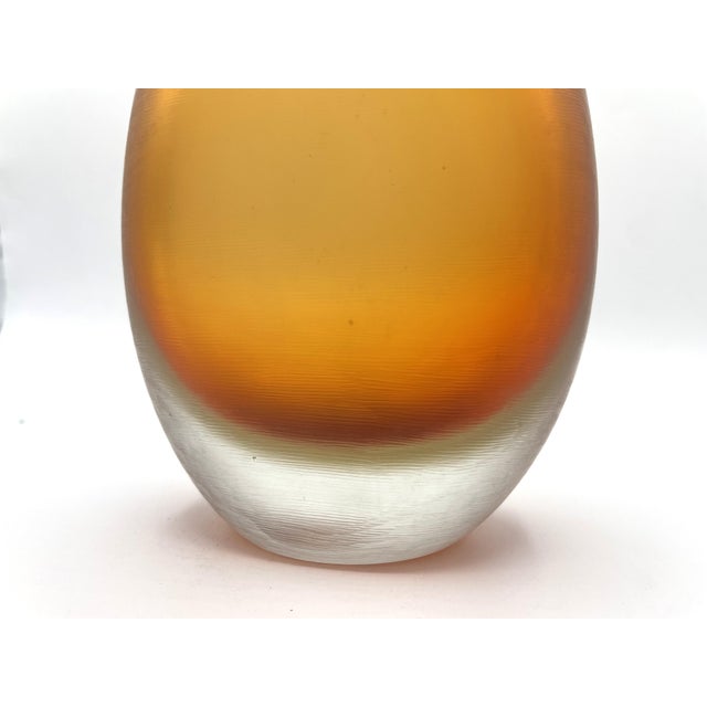 Venini Incisi Series Vase in Orange by Paolo Venini for Venini, 1970s For Sale - Image 4 of 7