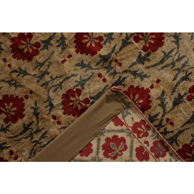 Contemporary Rug Beige Green Samarkand Style Floral Pattern by Rug & Kilim For Sale - Image 9 of 10
