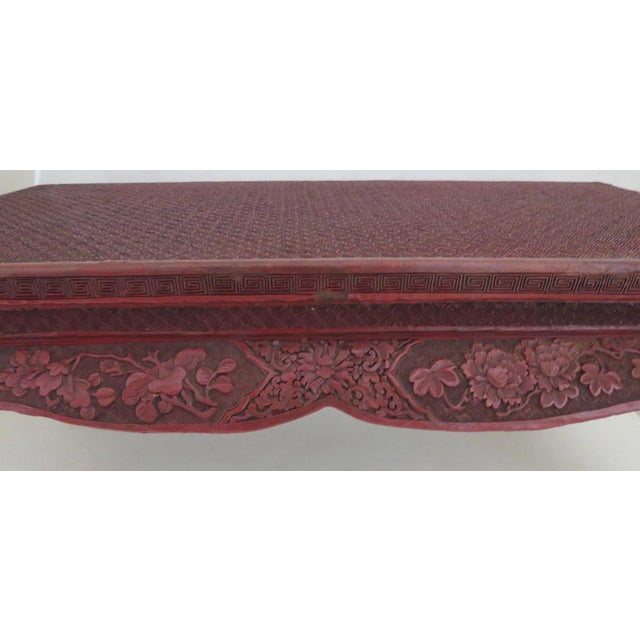 19th Century Chinese Carved Cinnabar Low Table For Sale In Denver - Image 6 of 10