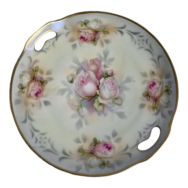 Circa 1910's Erdmann Schlegelmilch "Rose" Handled Serving Plate For Sale