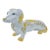 Large Hand-Painted Floral Ceramic Dachshund Sculpture For Sale