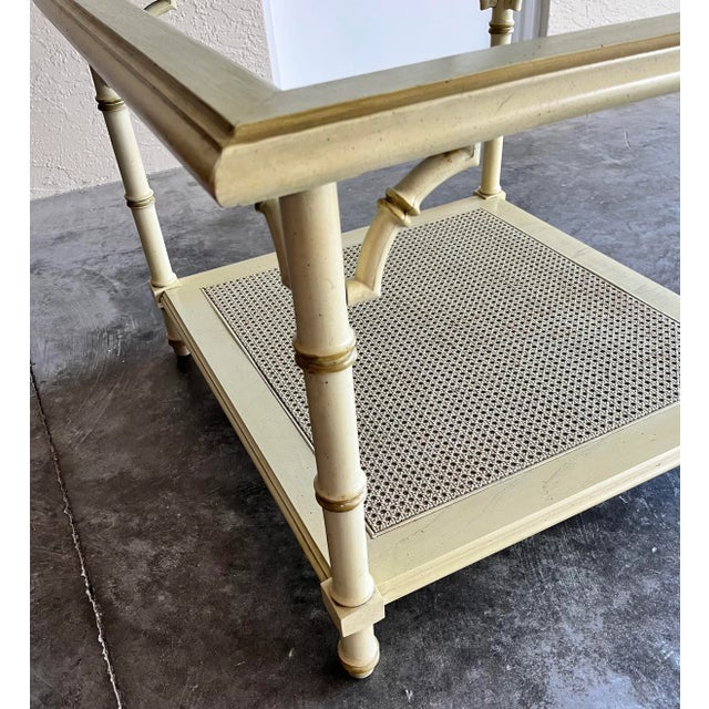 Altavista Lane 1970s Chinoiserie Faux Bamboo Fretwork and Cane Square Coffee Table For Sale - Image 4 of 13