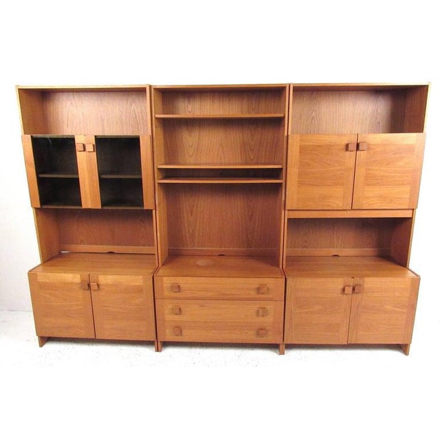 1970s Scandinavian Modern Teak Wall Unit For Sale - Image 11 of 11