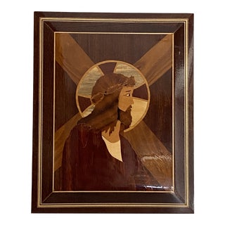 1980s Eastern European Jesus Marquetry For Sale