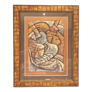 Alphanso Blake “Soulful Melodies” Original Abstract Acrylic Painting on Canvas, Framed For Sale