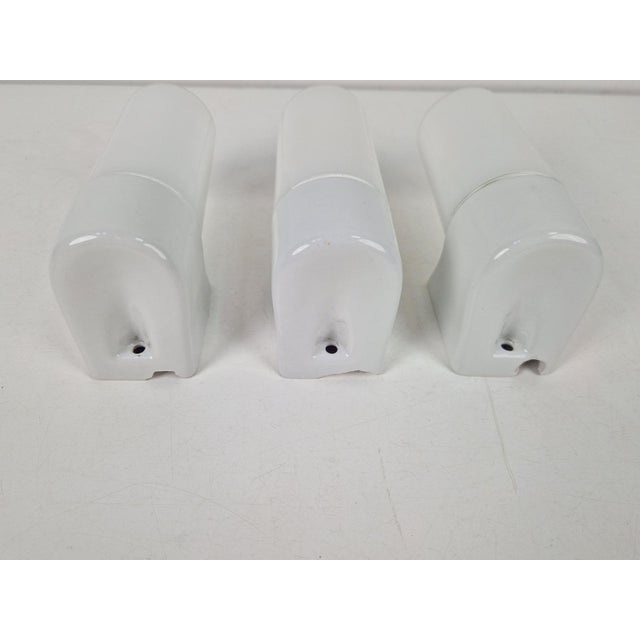 White Vintage Wall Lamps attributed to Wilhelm Wagenfeld for Lindner, 1950s, Set of 3 For Sale - Image 8 of 16
