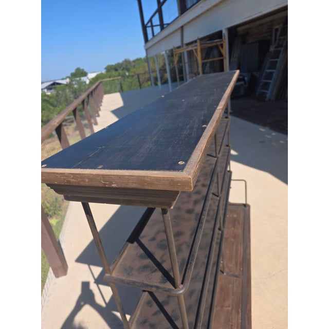 Metal Mercantile Iron and Wood Display Rack With Drawers For Sale - Image 7 of 17