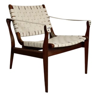 Late 20th Century Mahogany and Leather Safari Chair For Sale