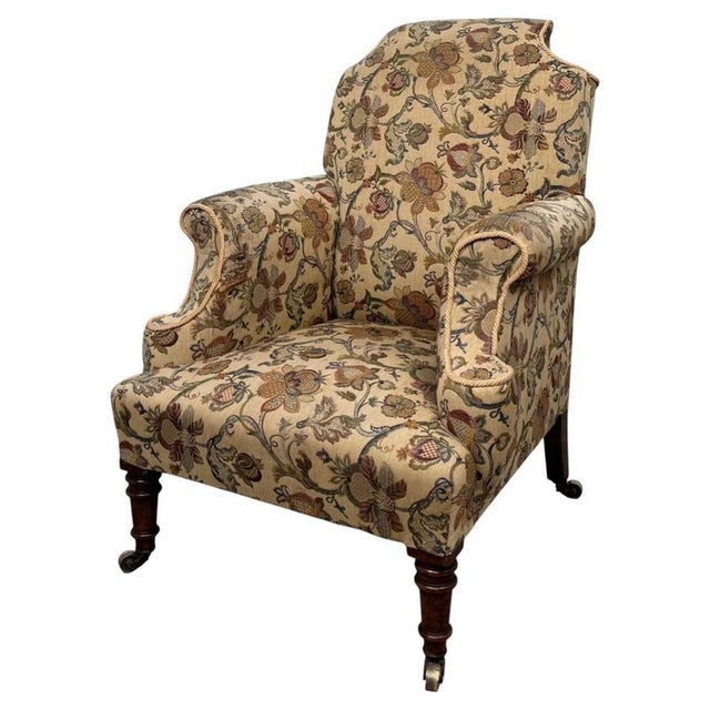 Antique 19th Century Victorian Mahogany Wingback Armchair For Sale - Image 13 of 13