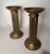 Metal Hollywood Regency Column Brass Pillar Candle Holders, a Pair For Sale - Image 7 of 12