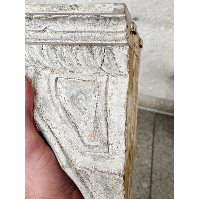 Antique White Painted Wood Wall Brackets - A Pair For Sale - Image 10 of 12