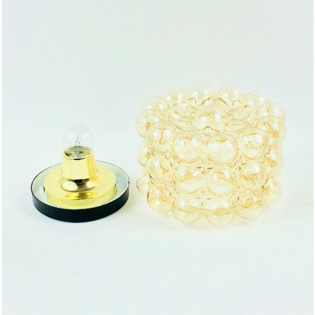 Glass 1960s Mid-Century Modern Amber Bubble Glass Ceiling Lights/Flush Mounts by Helena Tynell for Limburg - a Pair For Sale - Image 7 of 8