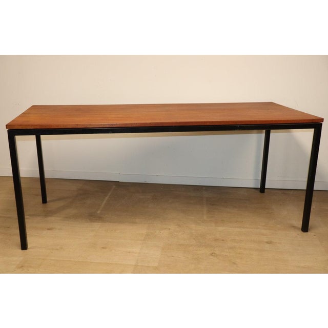 Vintage Danish Teak and Black Lacquered Metal Table, 1950s For Sale - Image 11 of 18