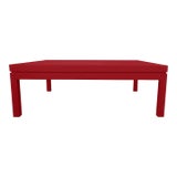 Custom Contemporary Springer Style Kensington Raffia Coffee Table. Paint Name Is "Traditional Red" For Sale