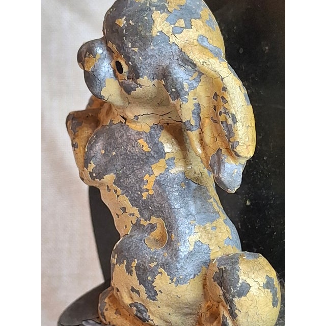 1920s Antique Judd Co Cast Iron Japanese Spaniel Dog Doorstop 1267 Begging Pup 1920s For Sale - Image 5 of 17