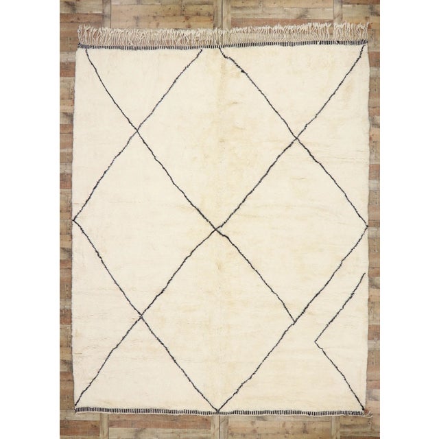 Beige Berber Moroccan Rug - 10'06 X 12'09 For Sale - Image 8 of 9