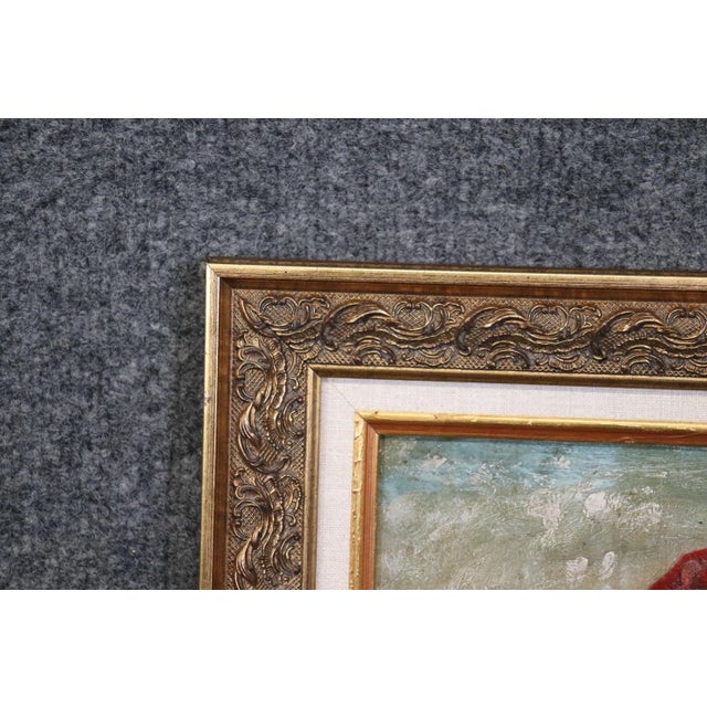 Wood Beautiful Signed Oil on Board Early 1900s Era Painting of Young Woman For Sale - Image 7 of 12