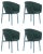 Green Residence Bridge Armchairs by Jean Couvreur for Kann Design, Set of 4 For Sale