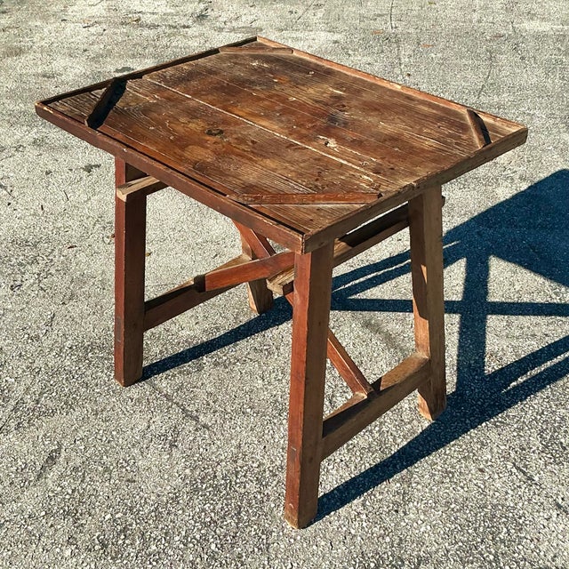 Early 20th Century Vintage Boho Primitive Side Table For Sale - Image 4 of 11