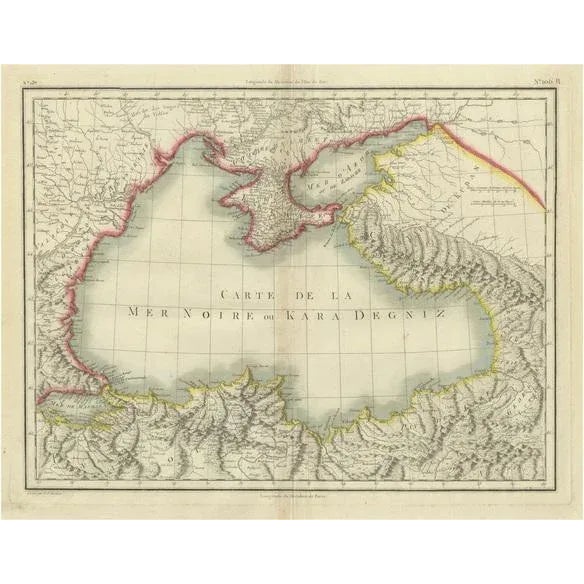 Antique Map of the Black Sea and Crimea by Pierre Antoine Tardieu, 1802 For Sale - Image 9 of 9